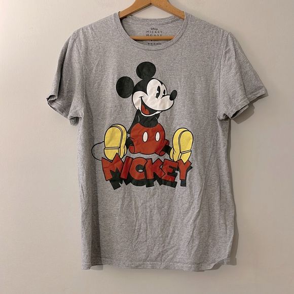 Classic Mickey Mouse T-Shirt Walt Disney World Mens Size Medium Grey Crewneck - Picture 1 of 3